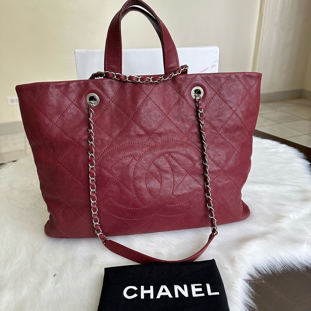 Auth CC Caviar Tote Bag